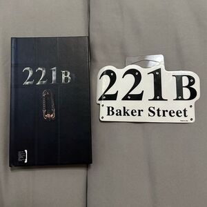 Notebook Sherlock 221b Door Journal with Elastic Closure and 221B sticker
